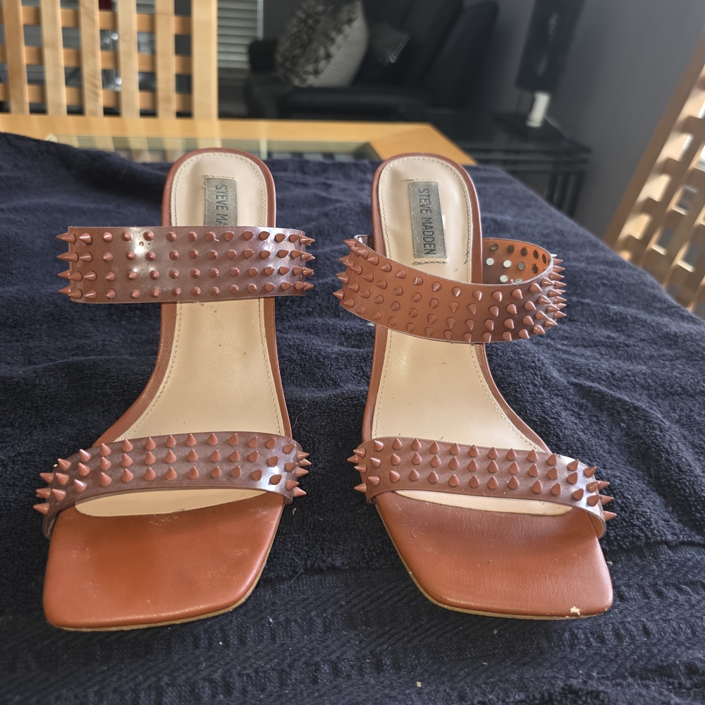 Steve Madden Brown Studded Women's Sandals